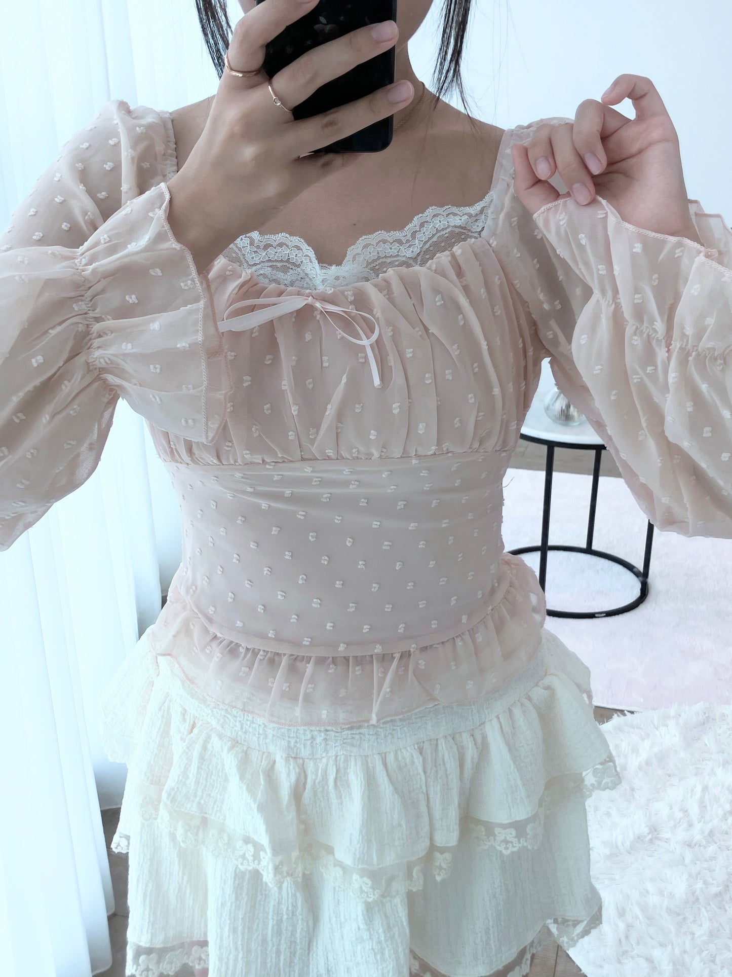 Blush Dot Romance Blouse