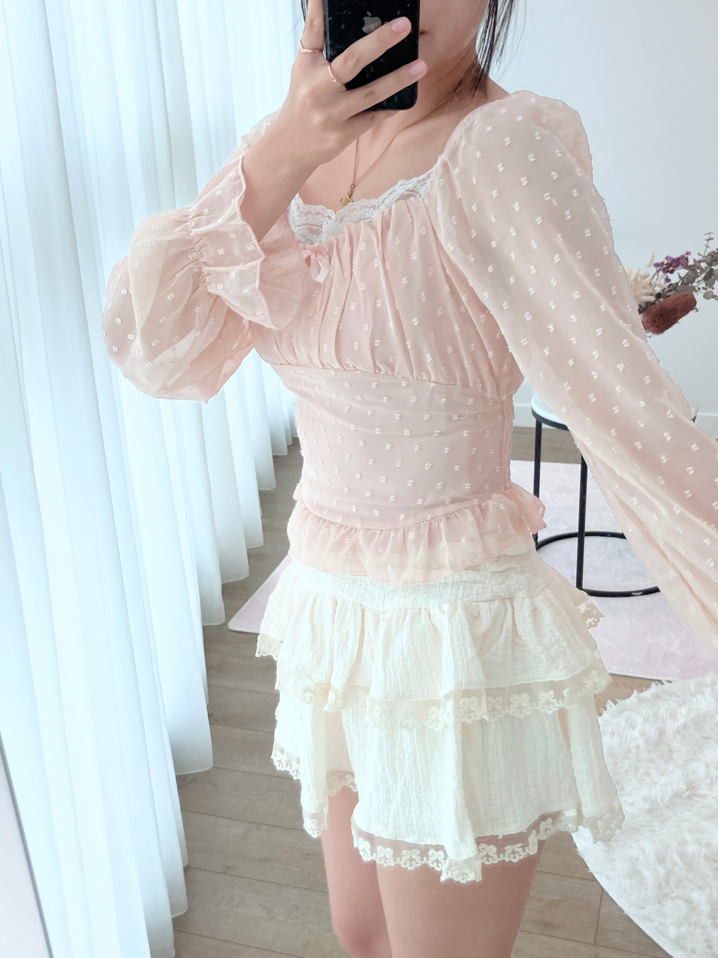 Blush Dot Romance Blouse