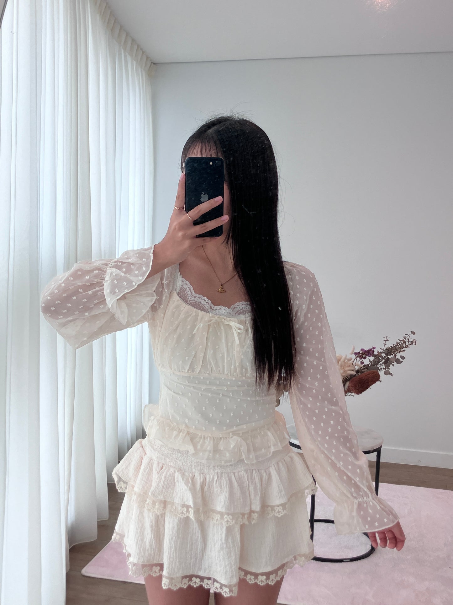 Blush Dot Romance Blouse White