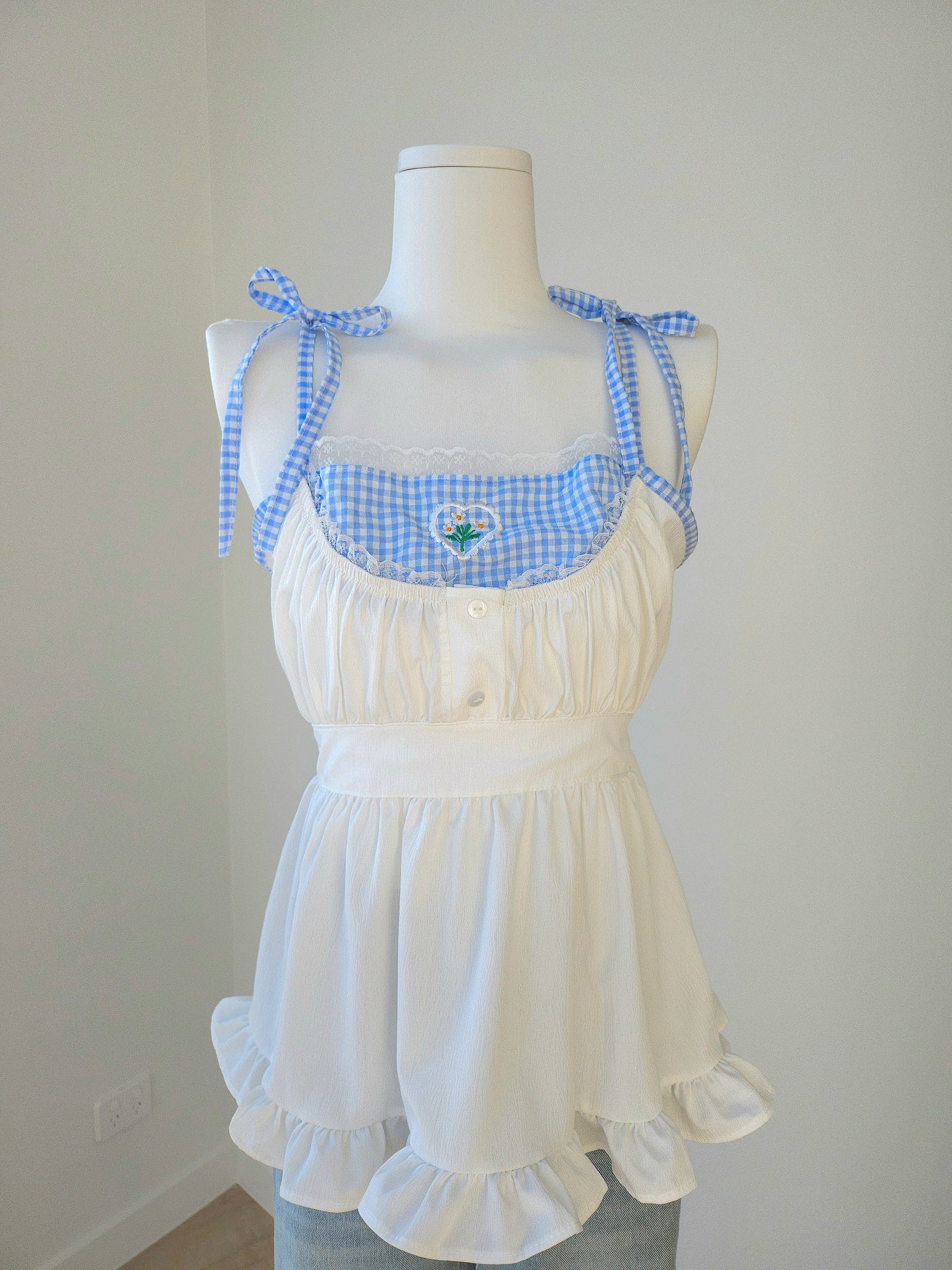 Ponie floral top blue