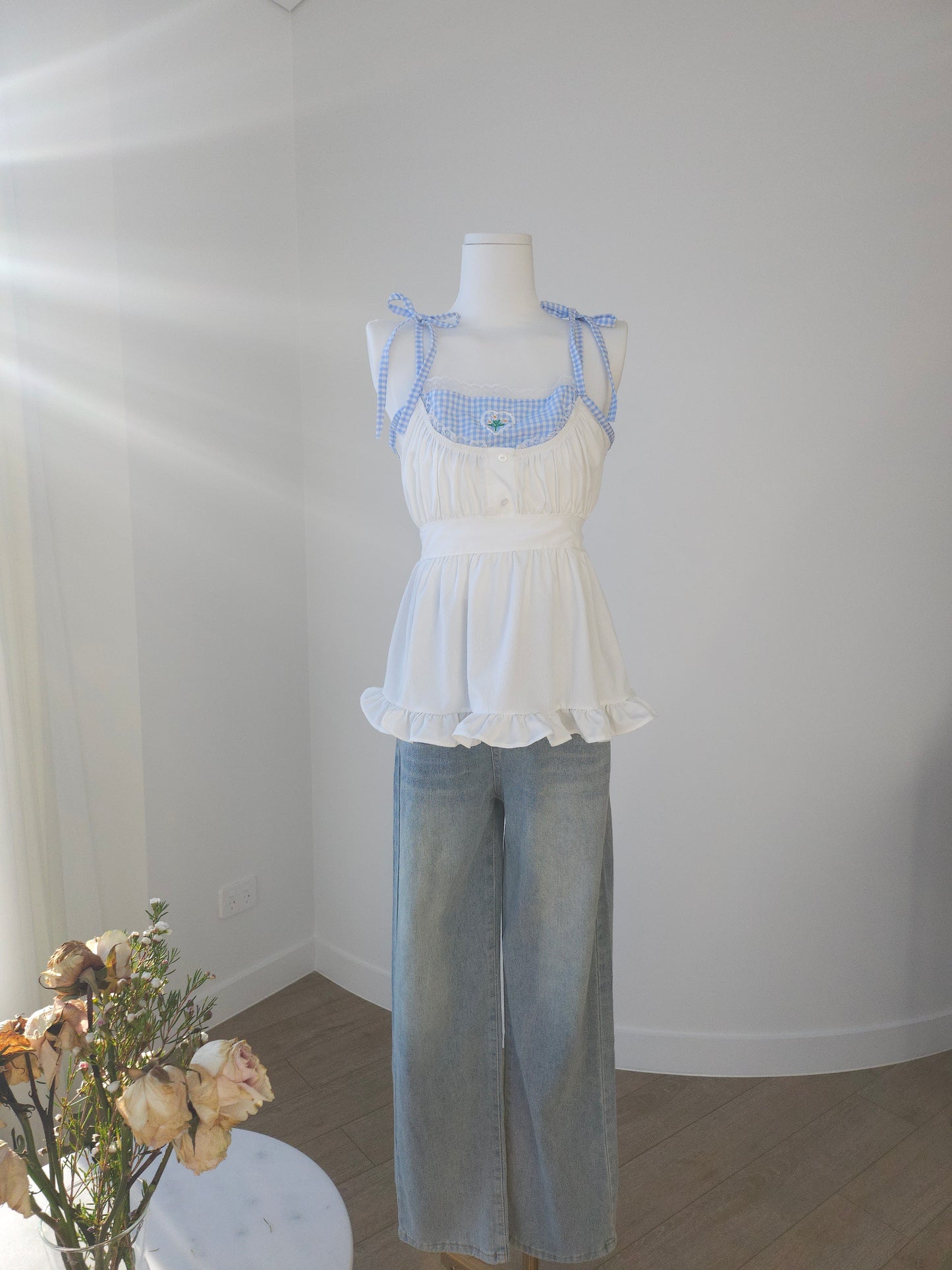 Ponie floral top blue