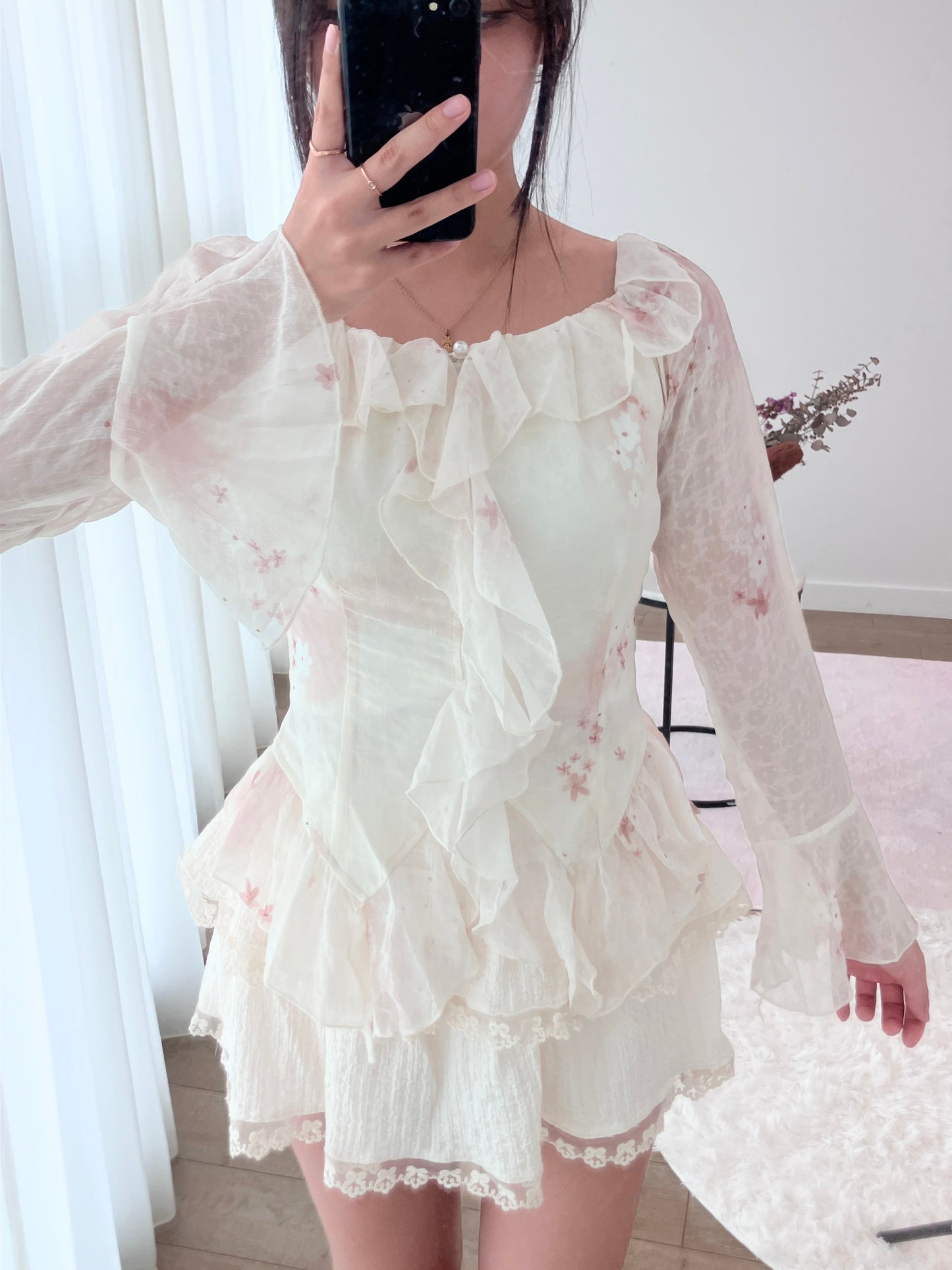 Ivory Ruffle Bloom Blouse
