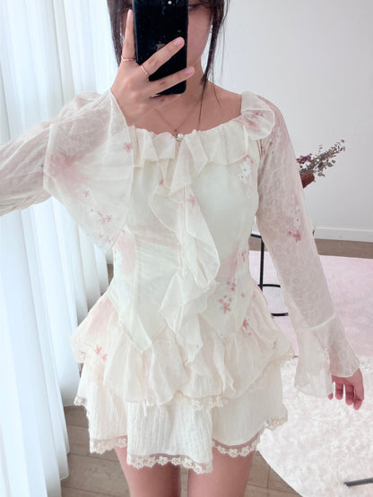 Ivory Ruffle Bloom Blouse
