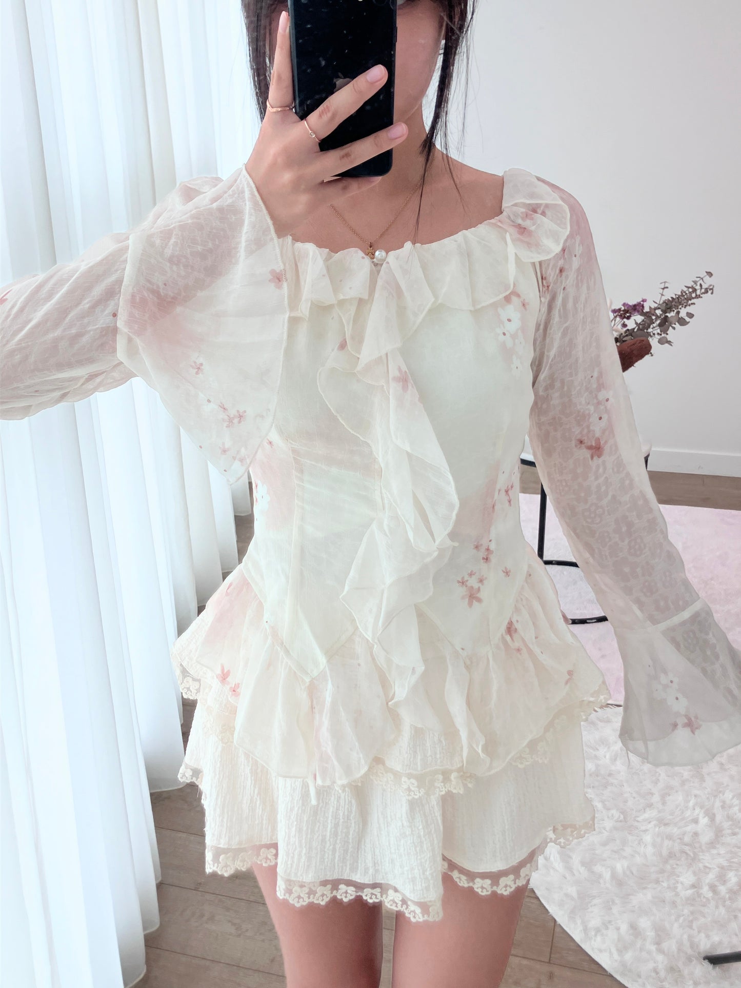 Ivory Ruffle Bloom Blouse