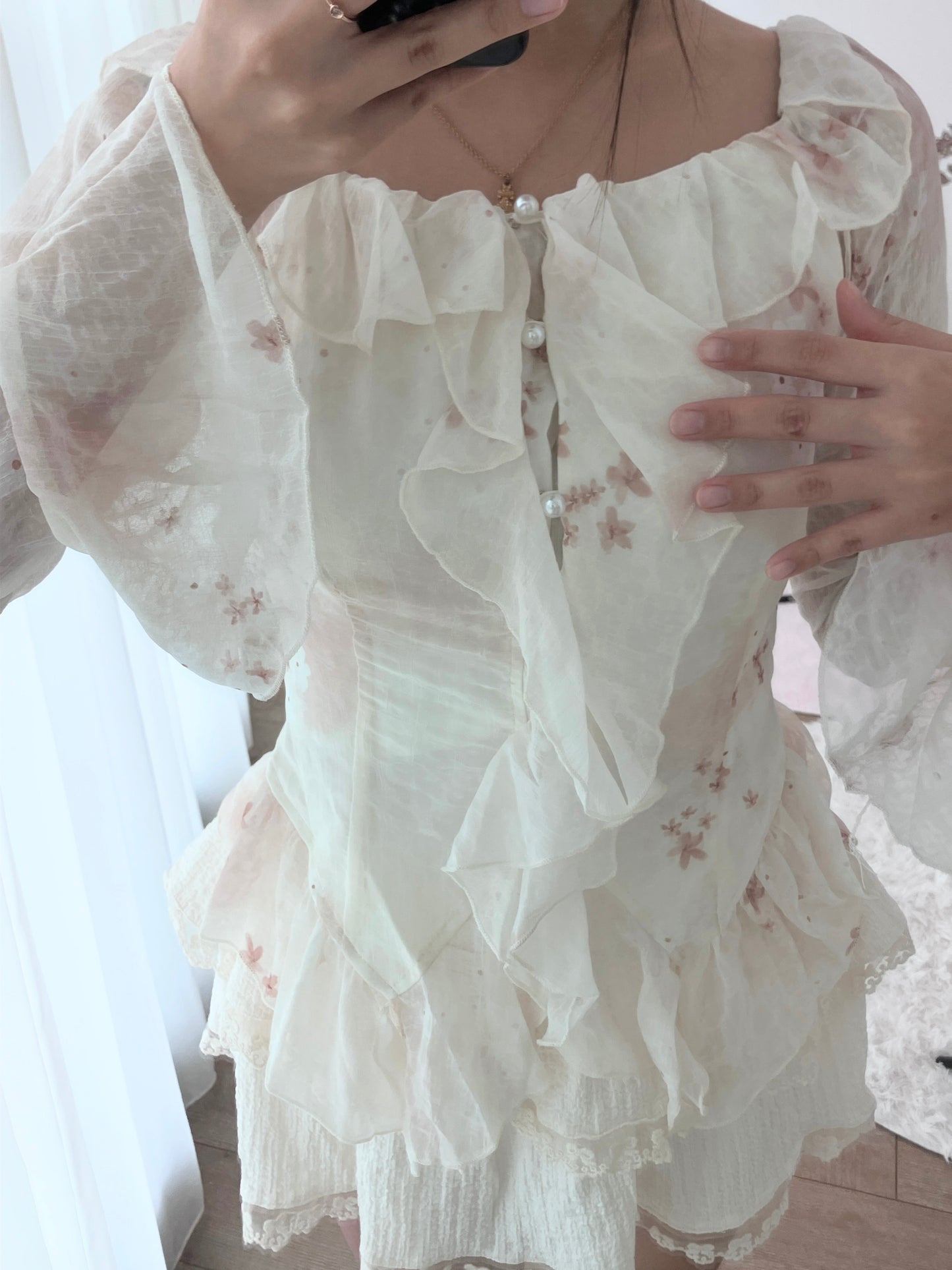 Ivory Ruffle Bloom Blouse