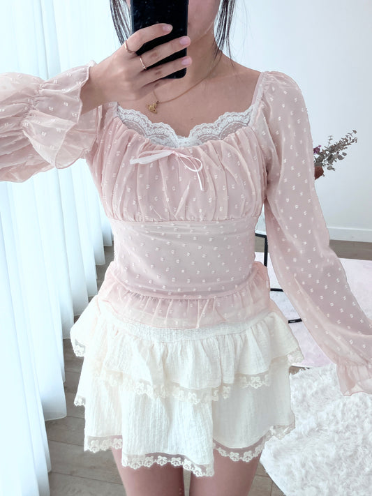 Blush Dot Romance Blouse