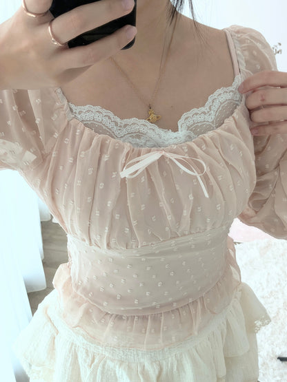 Blush Dot Romance Blouse