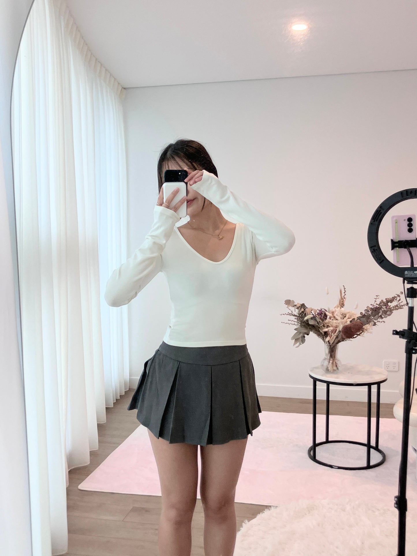 Soft U-Neck Slim Tee White