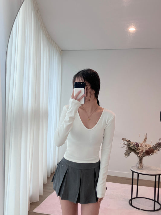Soft U-Neck Slim Tee White