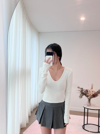 Soft U-Neck Slim Tee White
