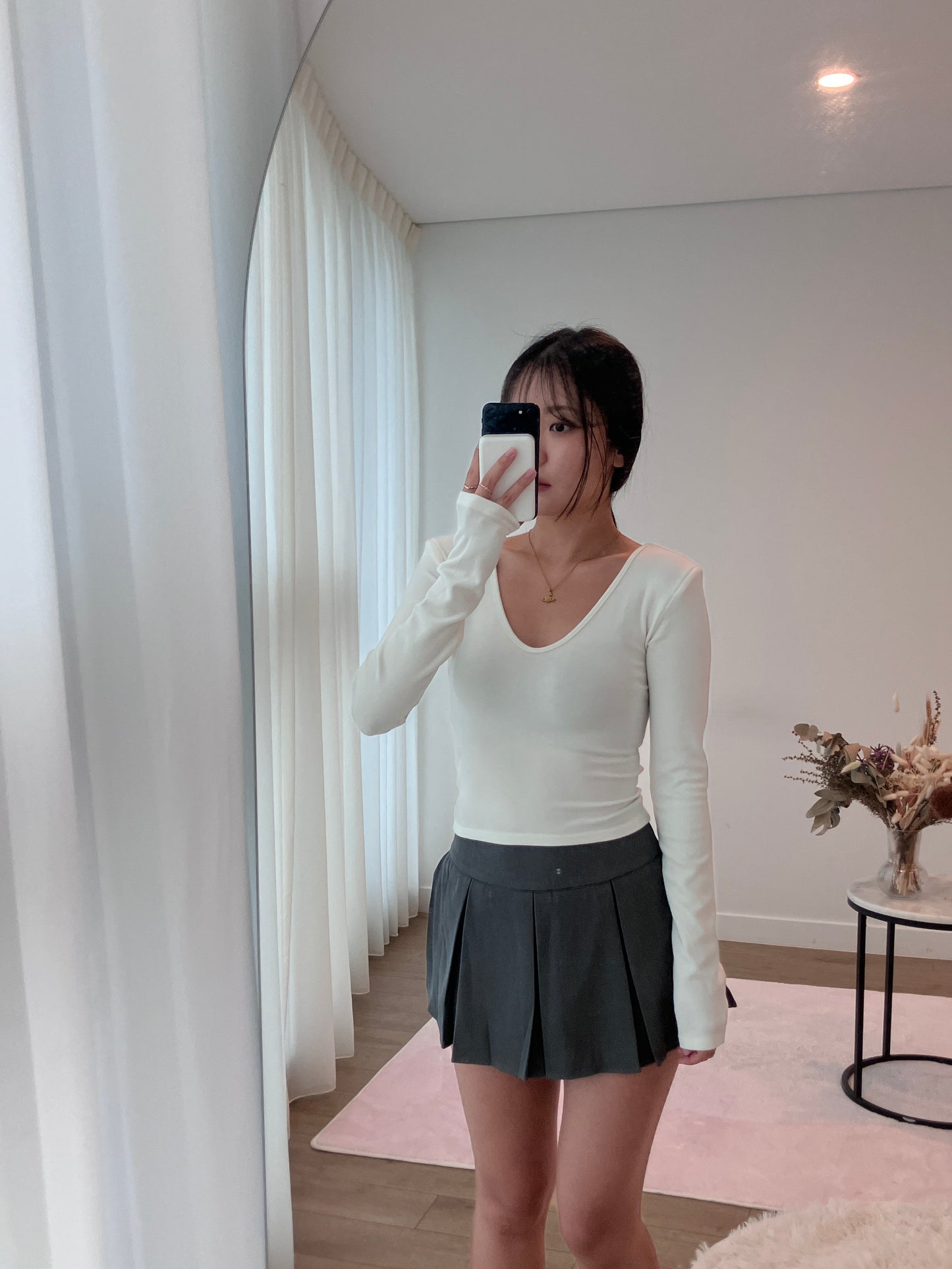Soft U-Neck Slim Tee White