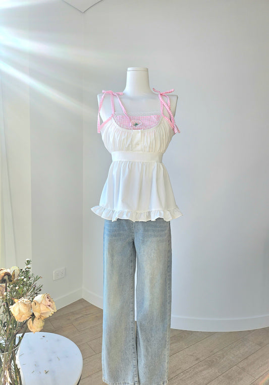 Ponie floral top pink