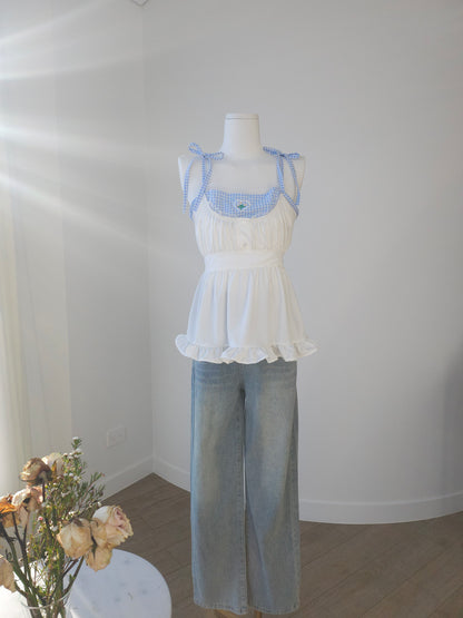Ponie floral top blue